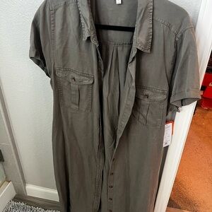 Teddi Rose Olive Shirt Dress